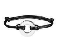 JewelryWe Bracelet Urne Funéraire en Acier Inoxydable: Bracelet Cercle de Vie avec Corde Tressée Cuir - Bijou Mémorial pour Cendres, Hommes et Femmes, Souvenir pour Proche ou Animal de Compagnie