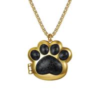 JewelryWe Collier Cadre Photo Femme: Collier Chien Pendentif Patte Acier Inoxydable Souvenir Unique Style Mignon Cadeau Anniversaire Amoureux des Animaux