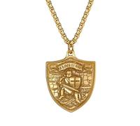 JewelryWe Collier Homme L’Armure de Dieu: Pendentif Acier Inoxydable Croix et Bouclier avec Verset d’Éphésiens, Bijou Religieux Chrétien Inspirant, Cadeau Baptême ou Anniversaire