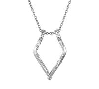 JewelryWe Collier Porte-Bague en Acier Inoxydable : Pendentif Femme Géométrique Triangle Moderne - Bijou Pratique pour Alliance ou Bague de Fiançailles, Cadeau pour Infirmière, Médecin ou Amour