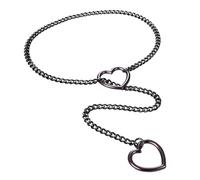 JewelryWe Collier Ras-de-cou Femme Fantaisie: Collier Femme Acier Inoxydable Forme de Y avec Chaîne Cubaine et Deux Pendentif Coeur Brillant Ajustable Punk Rock Choker - Cadeau Anniversaires