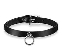 JewelryWe Collier Ras de Cou Femme Noir Cuir,Collier Cuir Femme Gothique Punk,Ras-du-Cou Fantaisie