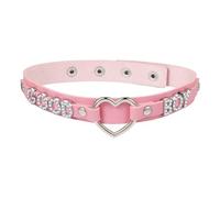 JewelryWe Collier Ras du Cou Femme Punk: Choker Cœur GOOD BOY en Cuir PU, Fermeture Réglable Multi Boutons, Style Sweet Goth Rock, Accessoire Tendance, Cadeau Noël Anniversaire