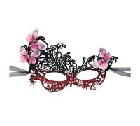 JewelryWe Masque Bal Masqué Femme: Demi Masque Vénitien Dentelle Élégant avec Papillons et Strass,Accessoire pour Déguisement,Carnaval,Soirée,Halloween,Cosplay,Mariage et Mascarade