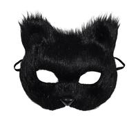 JewelryWe Masque Carnaval Venitien Ours: Masque Halloween Complet Homme Femme Noir Ours en Fourrure en Plastique pour Déguisement Bal de Maquillage Mascarade - Cadeau ou Accessoire Halloween