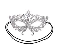 JewelryWe Masque Vénitien Femme Diamant en Alliage et Strass - Demi-Masque Princesse Luxe pour Carnaval, Bal de Maquillage, Mascarade - Cadeau Halloween