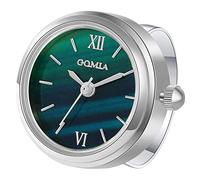 JewelryWe Montre à Bague Étanche Femme - Montre à Doigt Boîtier Rond Simple et à la Mode Cadran à Échelle de Chiffres Romains (Argent)