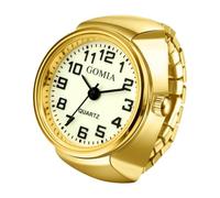 JewelryWe Montre-bracelet lumineuse à quartz analogique rétro plaquée or et bracelet élastique élastique pour homme et femme, doré