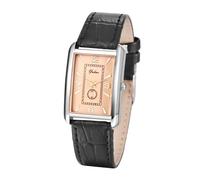 JewelryWe Montre Couple Bracelet Cuir: Montre Bracelet Femme Homme Rectangulaire Fantaisie Rétro Réglable PU Alliage Analogique Quartz Cadran Chiffres Arabes Facile à Lire- Cadeau Saint Valentin
