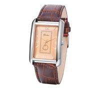 JewelryWe Montre Couple Bracelet Cuir: Montre Bracelet Femme Homme Rectangulaire Fantaisie Rétro Réglable PU Alliage Analogique Quartz Cadran Chiffres Arabes Facile à Lire- Cadeau Saint Valentin