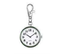 JewelryWe montre d'Infirmière Homme Femme - Surface de Chiffres Arabes & Porte-clés Sac à Dos Boucle & Boîtier en Diamant Complet Simple et Élégant
