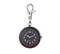 JewelryWe Montre d'infirmière - Montre Surface du Pointeur Lumineux en Chiffres Arabes & Porte-clés Sac à Dos Boucle Montre Infirmière (Diamant Rouge)