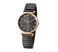 JewelryWe Montre Femme Bracelet Élastique: Montre Extensible Fantaisie Design Élégant avec Marqueurs en Zircon et Cadran Clair Chic et Minilmaliste - Cadeau Anniversaire, Fête des Mères ou Noël