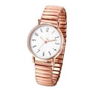 JewelryWe Montre Femme Bracelet Extensible: Montre Elastique Fantaisie Simple en Acier Inoxydable Analogique Quartz 1Atm Etanche Grands Chiffres Arabes Facile à Lire - Cadeau Femme Anniversaire