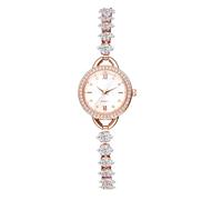 JewelryWe Montre Femme Bracelet Fantaisie : Montre Diamant Strass Analogique Quartz avec Cadran Brillant Échelles Chiffres Romains et Bracelet Acier Inoxydable Fine - Cadeau Femme Fête des Mères