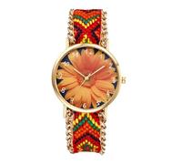 JewelryWe Montre Femme Bracelet Tissu: Montre Bohème Fantaisie Corde Tressée Analogique Quartz avec Motif Coloré Capture Rêves Chic Cadran Rond - Cadeau Anniversaire Fête des Mères