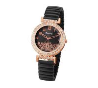 JewelryWe Montre Femme Extensible Diamant Fantaisie en Acier Inoxydable Cadran avec Étoiles à Zircon Cubique Facile à Lire - Cadeau Femme Anniversaire Fête des Mères
