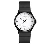 JewelryWe Montre Femme Homme Silicone: Montre Bracelet à Aiguille Unisexe Fantaisie Analogique Quartz Cadran Rond Simple Etanche 3ATM - Cadeau Anniversaire