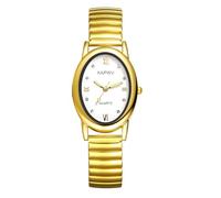 JewelryWe Montre Femme Ovale Élastique: Montre Bracelet Extensible Acier Inoxydable à Quartz Lisible Précise Style Fantaisie Élégant Cadeau Anniversaire, Fête des Mères, Saint-Valentin