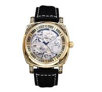 JewelryWe Montre Homme Automatique Vintage: Montre Mécanique Squelette Étanche 3ATM avec Bracelet Cuir Style Rétro Steampunk Mouvement Mécanique 36h - Cadeau Anniversaire/Père