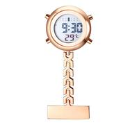 JewelryWe Montre Infirmière Digitale Multifonction: Montre à Clip avec Affichage Numérique Pratique en Métal, Calendrier, Alarme et Chronomètre - Cadeau pour Infirmières, Médecins