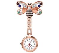 JewelryWe Montre Infirmière Femme Élegante: Montre de Poche Infirmière avec Clip Analogique Quartz avec Jolie Décoration d'abeille - Cadeau pour Infirmières et Médecins