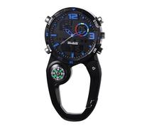 JewelryWe Montre Mousqueton Analogique Homme: Montre Porte Clé à Quatz avec Aiguilles Luminescent et Lumière 1ATM Etanche Montre infirmière Porte Clef pour Sac à Dos Extérieur - Cadeau Anniversaire