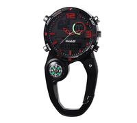 JewelryWe Montre Mousqueton Analogique Homme: Montre Porte Clé à Quatz avec Aiguilles Luminescent et Lumière 1ATM Etanche Montre infirmière Porte Clef pour Sac à Dos Extérieur - Cadeau Anniversaire