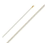 JewelryWeb 14K Or Jaune Plat Mariner 2,7 mm Lite Rhodié Chaîne Chaîne Collier Collier pour Femmes Hommes, 51 centimeters, Or Métal Rod, Pas de gemme