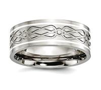 JewelryWeb Bague plate en argent sterling 925 poli avec nœud celtique plat de 8 mm pour homme et femme, US 13 | EU 70.25 | DE 22 | JP 26.5 | UK Z+1, Métal argenté et argent sterling, Aucune pierre