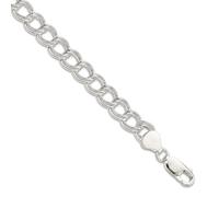 JewelryWeb Bracelet à maillons creux polis en argent sterling 925 avec pince de homard de 7,5 mm de large pour femme, 20 centimeters, Métal Argent Argent sterling, Pas de gemme