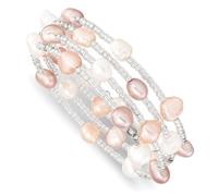 JewelryWeb Bracelet baroque multicolore de 6 7 mm avec perles de culture d'eau douce et perles acryliques pour femme