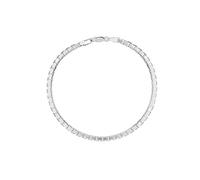 JewelryWeb Bracelet chaîne vénitienne en argent sterling 925 plaqué rhodium de 3,4 mm avec fermoir mousqueton de 22 cm pour homme et femme