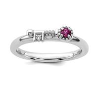 JewelryWeb Bracelet de cheville empilable en argent sterling 925 plaqué rhodium avec rhodolite Gar W topaze Key Ri pour femme 2,5 mm, 0.90 centimeters, Métal Pierre précieuse Métal Rhodium, Topaze