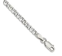 JewelryWeb Bracelet en argent sterling 925 massif poli de 3,2 mm avec chaîne à maillons mousquetons pour homme et femme, 20 centimeters, Métal Argent Argent sterling, Pas de gemme