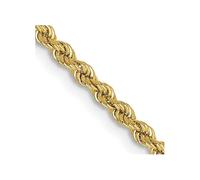 JewelryWeb Bracelet en or jaune massif 14 carats de 2,25 mm fait à la main avec chaîne régulière de 18 cm pour homme et femme
