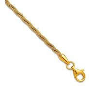 JewelryWeb Bracelet enroulé torsadé plaqué or 2,35 mm avec extension de 3 cm et 18 cm pour femme