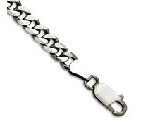 JewelryWeb Bracelet gourmette en argent sterling 925 oxydé de 6 mm pour homme et femme, 23 centimeters, Métal Argent Argent sterling, Pas de gemme