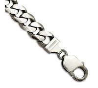 JewelryWeb Bracelet gourmette en argent sterling 925 oxydé de 9,3 mm pour homme et femme, 20 centimeters, Métal Argent Argent sterling, Pas de gemme