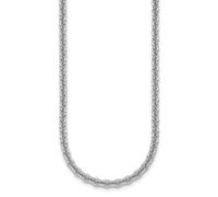 JewelryWeb Chaîne à maillons ronds en argent sterling 925 plaqué rhodium de 3,8 mm - 51 cm - Pour homme et femme