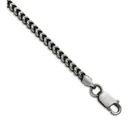JewelryWeb Chaîne Franco carrée en argent sterling 925 oxydé de 3,1 mm pour homme et femme, 66 centimeters, Métal Argent Argent sterling, Pas de gemme
