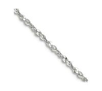 JewelryWeb Chaîne serpentine torsadée en argent sterling 925 poli avec anneau à ressort 1 mm pour homme et femme, 41 centimeters, Gemme Métal Argent, Serpentine