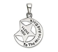 JewelryWeb Collier avec pendentif en argent sterling 925 avec inscription « I Love You To The Celestial Moon » - Pour femme