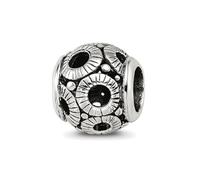 JewelryWeb Collier avec pendentif en forme de cercles en filigrane et oxydé pour femme - 8,18 mm - Argent sterling 925 texturé