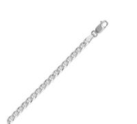 JewelryWeb Collier classique en argent sterling 925 avec fermoir mousqueton de 4 mm pour homme et femme, 46 centimeters, Métal Argent sterling Argent, Pas de gemme