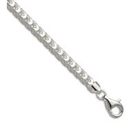 JewelryWeb Collier Franco carré en argent sterling 925 de 4,7 mm pour homme et femme, 46 centimeters, Métal Argent Argent sterling, Pas de gemme