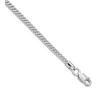 JewelryWeb Collier Franco carré en argent sterling 925 plaqué rhodium de 2 mm pour homme et femme, 76 centimeters, Métal Argent Métal Rhodium Argenté, Pas de gemme