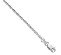 JewelryWeb Collier Franco en argent sterling 925 plaqué rhodium de 1,25 mm pour homme et femme, 46 centimeters, Métal Argent Métal Rhodium Argenté, Pas de gemme