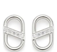 JEWELS BY LEONARDO 024278 Narea Beauty's, 1 paire de breloques en acier inoxydable argenté, maillons d'ancre de bateau avec pierres de zircone incrustées, bijoux pour femme, cadeau, Eine Größe, Acier