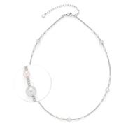 JEWELS BY LEONARDO 024333 Elsana Collier court en acier inoxydable argenté, perles d'imitation en blanc, crème et gris clair, longueur 45-50 cm, bijou cadeau, 024333, 45 cm, Acier inoxydable, Pas de